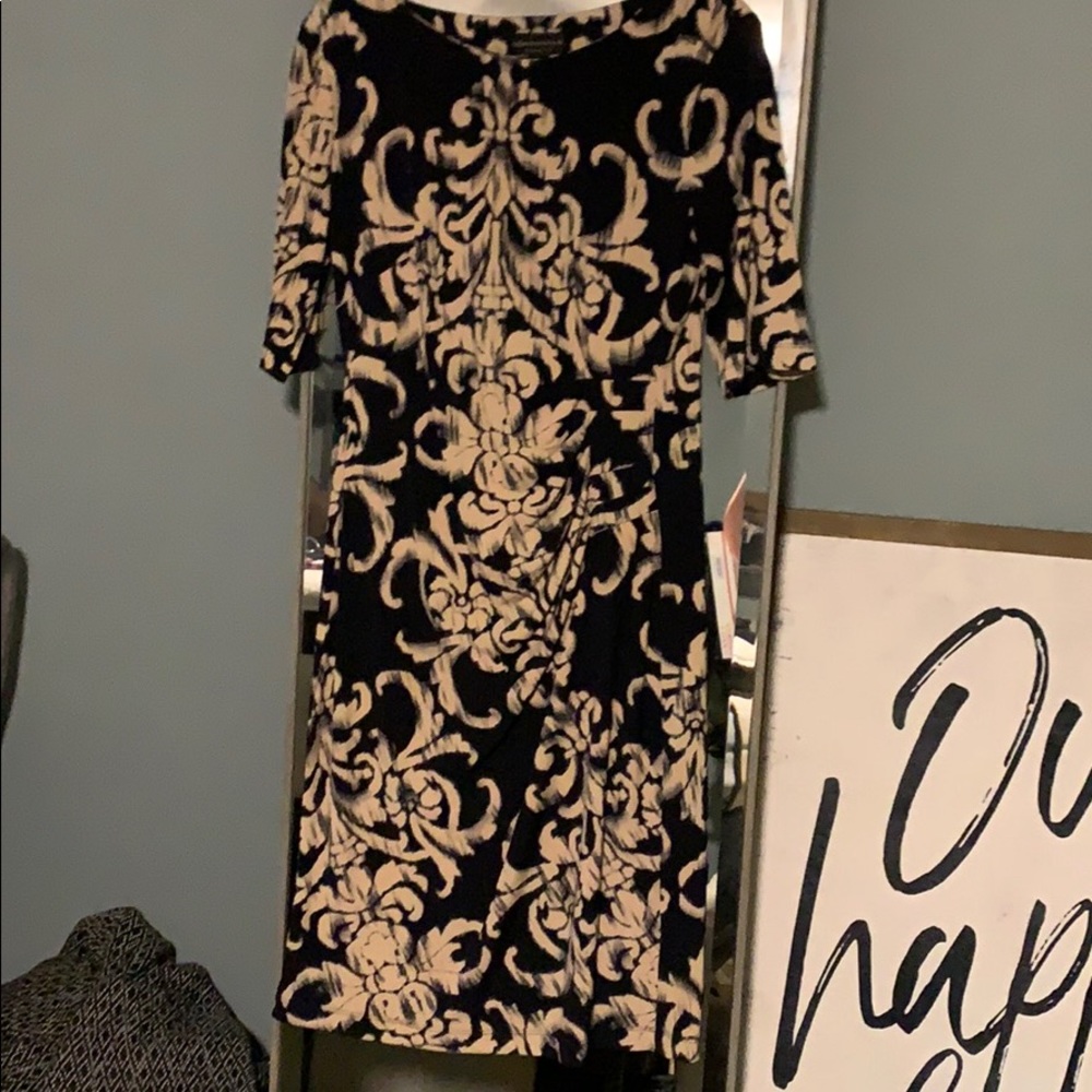 Patterned Dress navy